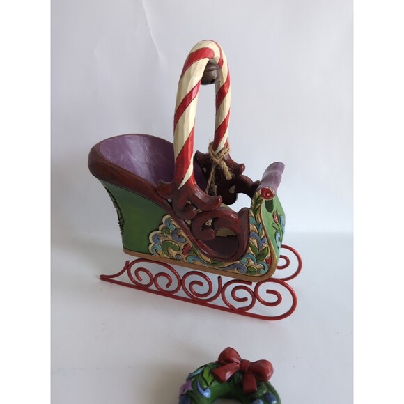 jim shore  Christmas “Jingle All The Way” Sleigh & Wreath Ornament - Picture 3 of 5